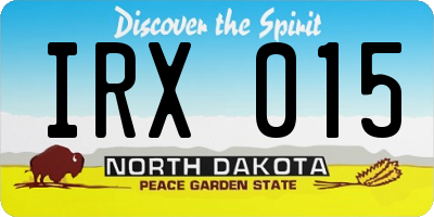 ND license plate IRX015