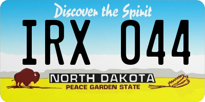 ND license plate IRX044
