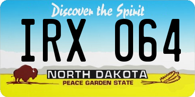 ND license plate IRX064