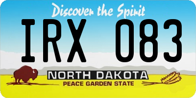 ND license plate IRX083
