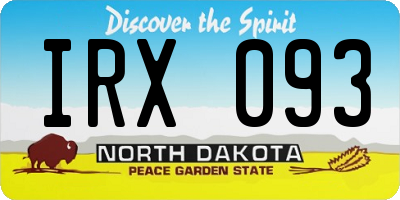 ND license plate IRX093