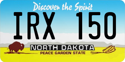 ND license plate IRX150
