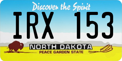 ND license plate IRX153