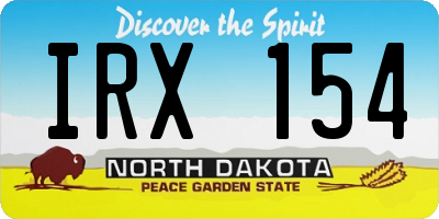 ND license plate IRX154