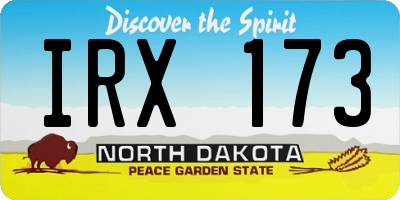 ND license plate IRX173