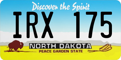 ND license plate IRX175