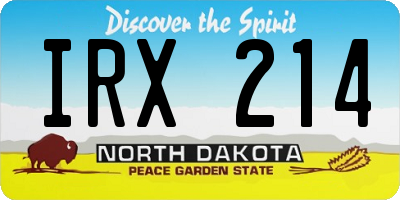 ND license plate IRX214