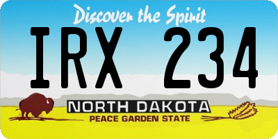 ND license plate IRX234