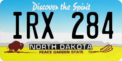 ND license plate IRX284