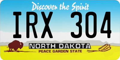 ND license plate IRX304