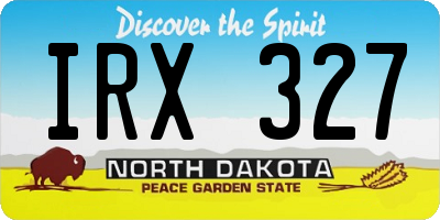ND license plate IRX327