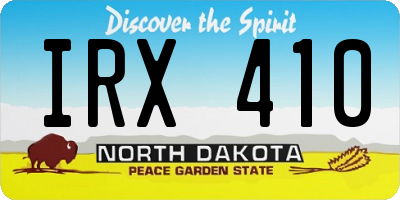 ND license plate IRX410