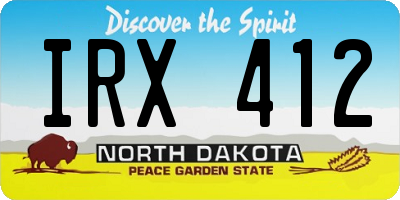 ND license plate IRX412
