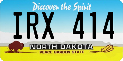 ND license plate IRX414