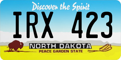 ND license plate IRX423