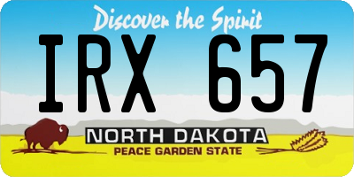 ND license plate IRX657