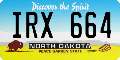 ND license plate IRX664