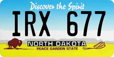ND license plate IRX677