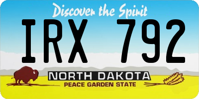 ND license plate IRX792