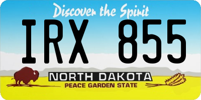 ND license plate IRX855