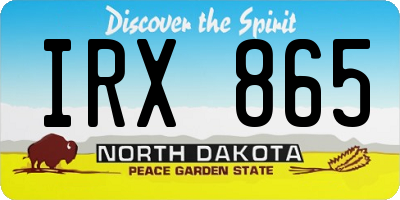 ND license plate IRX865
