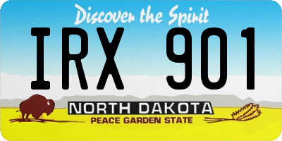 ND license plate IRX901