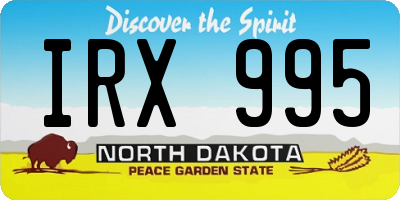 ND license plate IRX995