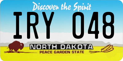 ND license plate IRY048