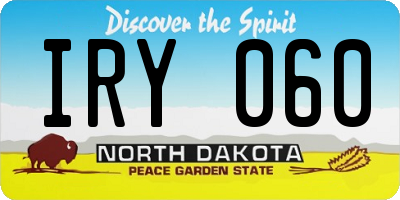 ND license plate IRY060