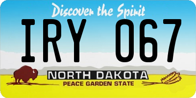 ND license plate IRY067