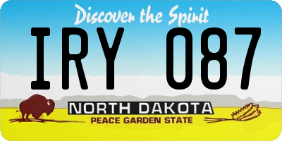 ND license plate IRY087