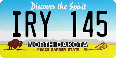 ND license plate IRY145