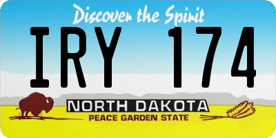 ND license plate IRY174