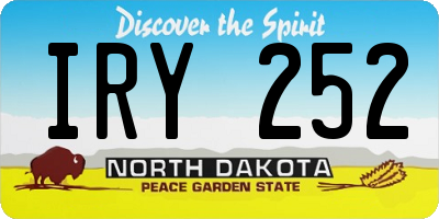 ND license plate IRY252