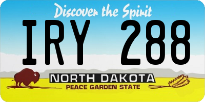 ND license plate IRY288
