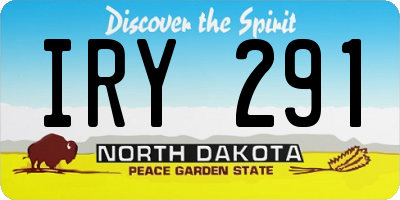 ND license plate IRY291