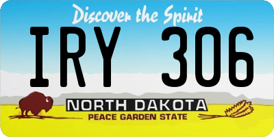 ND license plate IRY306