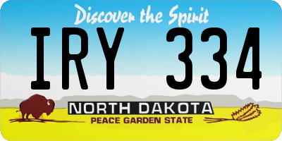 ND license plate IRY334