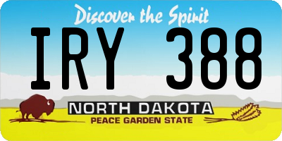 ND license plate IRY388