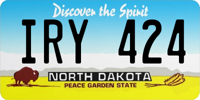 ND license plate IRY424
