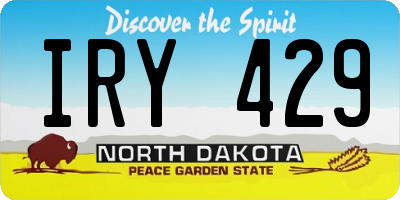 ND license plate IRY429