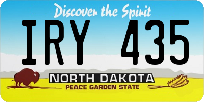 ND license plate IRY435