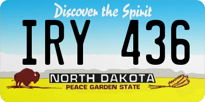 ND license plate IRY436