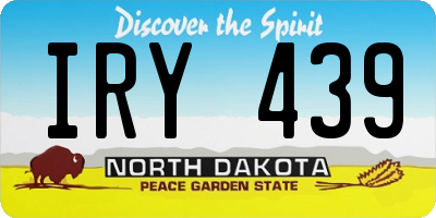 ND license plate IRY439