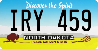 ND license plate IRY459
