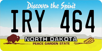 ND license plate IRY464