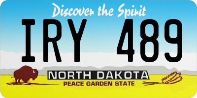 ND license plate IRY489