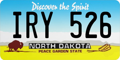 ND license plate IRY526