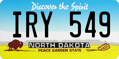 ND license plate IRY549