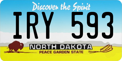 ND license plate IRY593